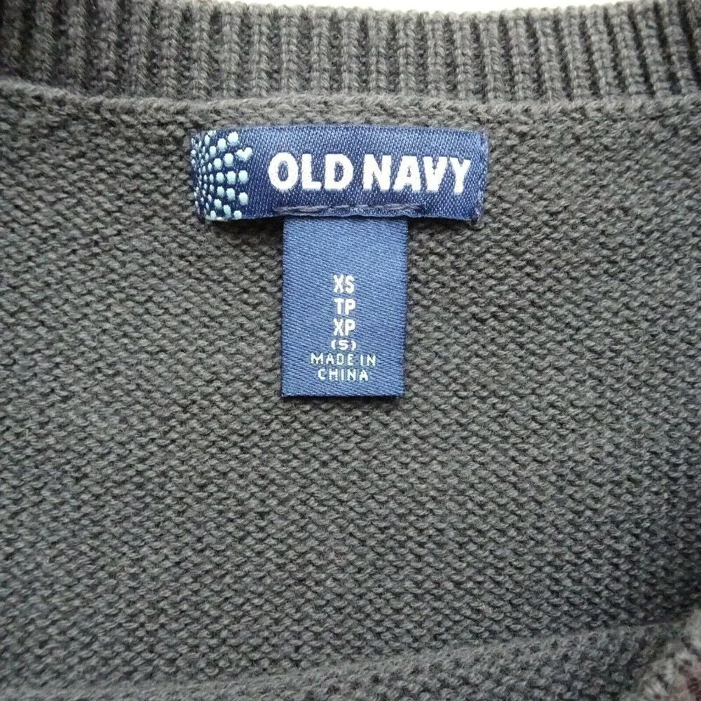 Clearance!💎5/$25 OLD NAVY Girl's Knit Pullover Sweater Heart Stripe Preppy XS